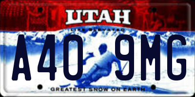 UT license plate A409MG