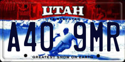 UT license plate A409MR