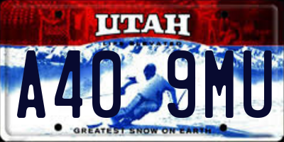 UT license plate A409MU