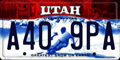 UT license plate A409PA