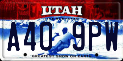 UT license plate A409PW