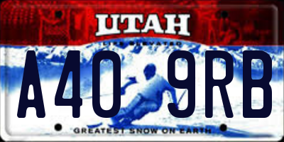 UT license plate A409RB