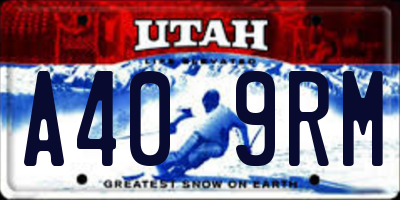 UT license plate A409RM
