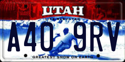 UT license plate A409RV