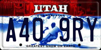 UT license plate A409RY