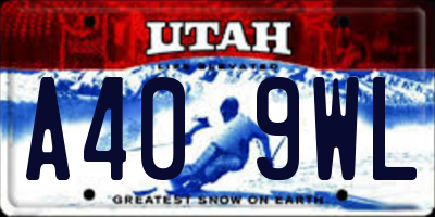 UT license plate A409WL