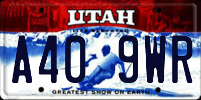 UT license plate A409WR