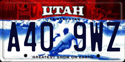 UT license plate A409WZ
