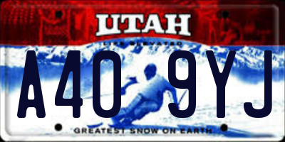 UT license plate A409YJ