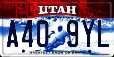 UT license plate A409YL