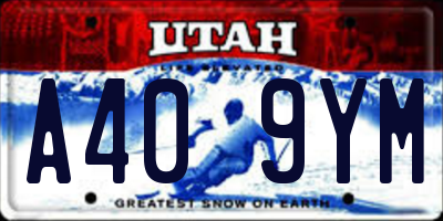 UT license plate A409YM