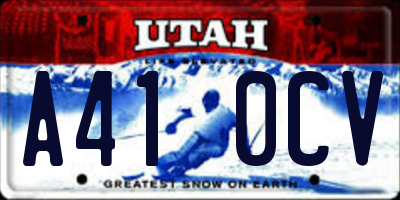 UT license plate A410CV