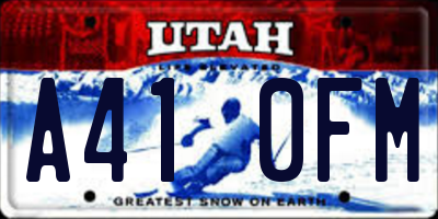 UT license plate A410FM