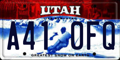 UT license plate A410FQ