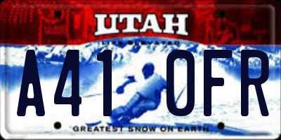 UT license plate A410FR