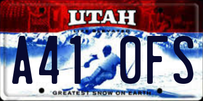 UT license plate A410FS