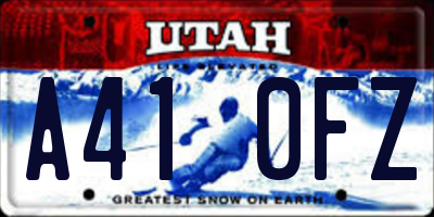 UT license plate A410FZ