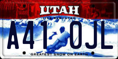 UT license plate A410JL
