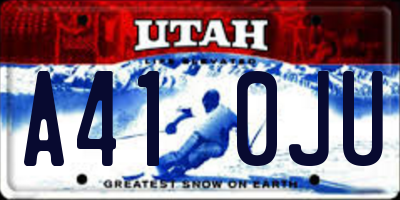 UT license plate A410JU