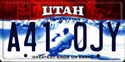 UT license plate A410JY
