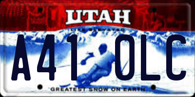 UT license plate A410LC