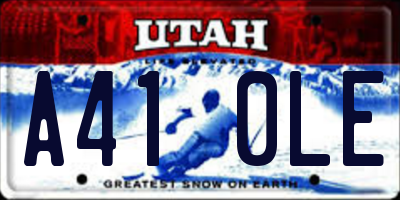 UT license plate A410LE