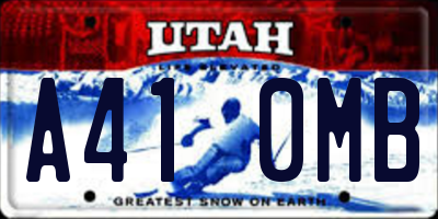 UT license plate A410MB