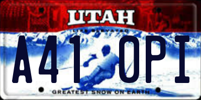 UT license plate A410PI