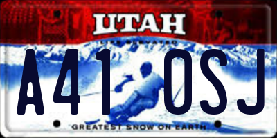 UT license plate A410SJ