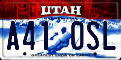 UT license plate A410SL