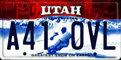 UT license plate A410VL