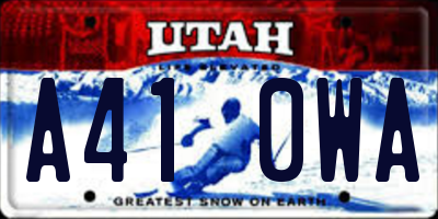 UT license plate A410WA