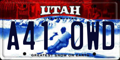 UT license plate A410WD
