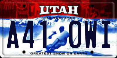 UT license plate A410WI