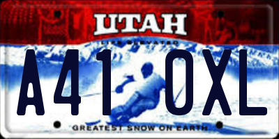 UT license plate A410XL