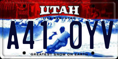 UT license plate A410YV