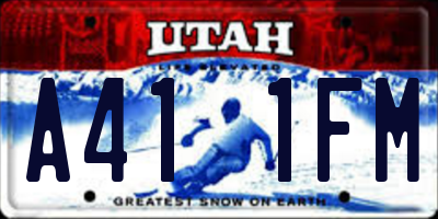UT license plate A411FM