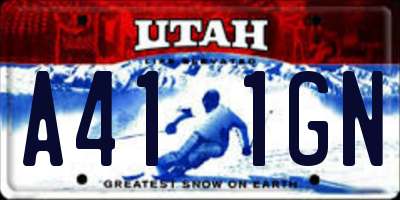 UT license plate A411GN