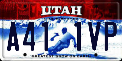 UT license plate A411VP