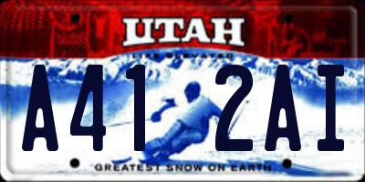 UT license plate A412AI