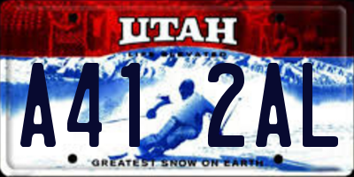 UT license plate A412AL