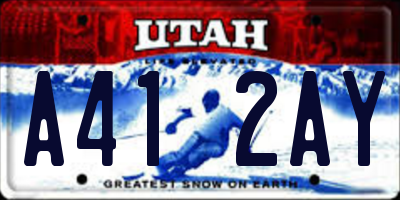 UT license plate A412AY