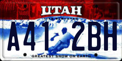 UT license plate A412BH
