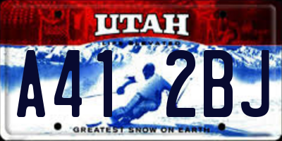 UT license plate A412BJ