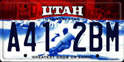 UT license plate A412BM