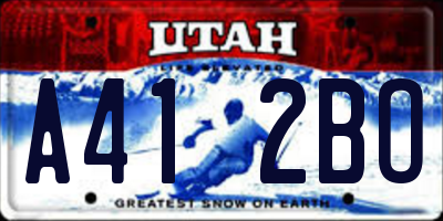 UT license plate A412BO