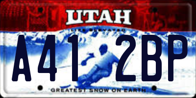 UT license plate A412BP