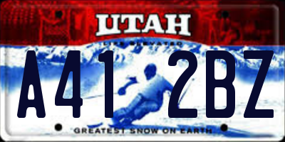 UT license plate A412BZ