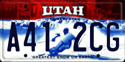 UT license plate A412CG