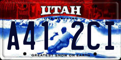 UT license plate A412CI
